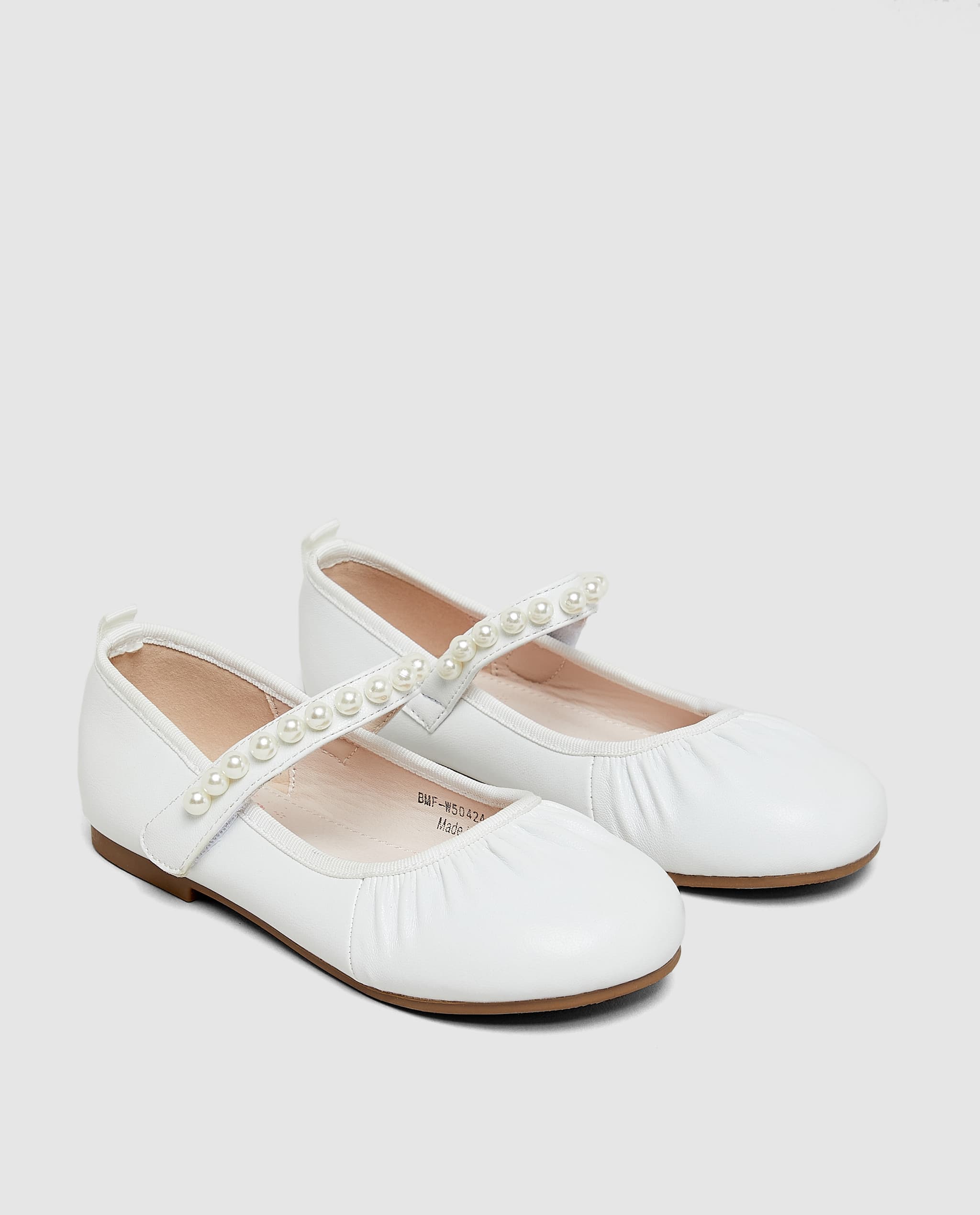 Elastic Ballerina with Pearl Strap - White - 33