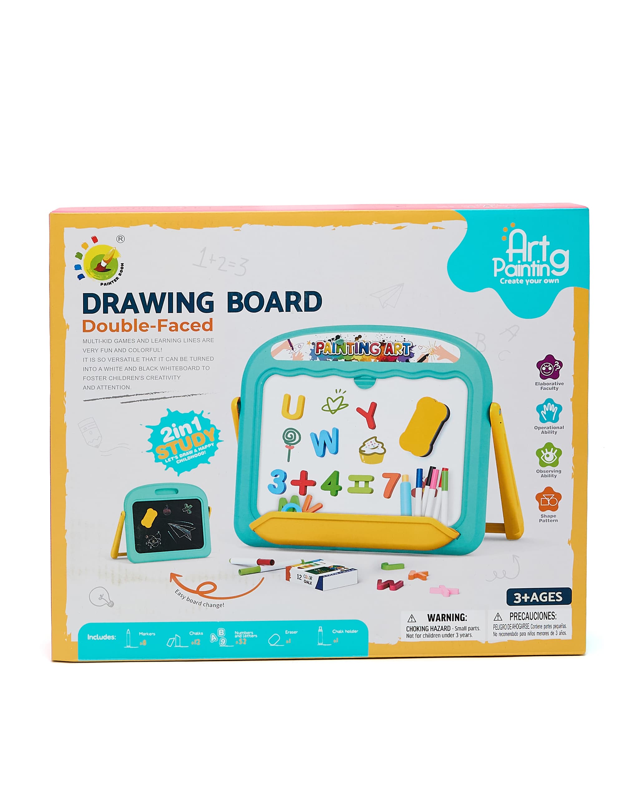 Children Double - Side Drawing Board - Blue Colour view 1