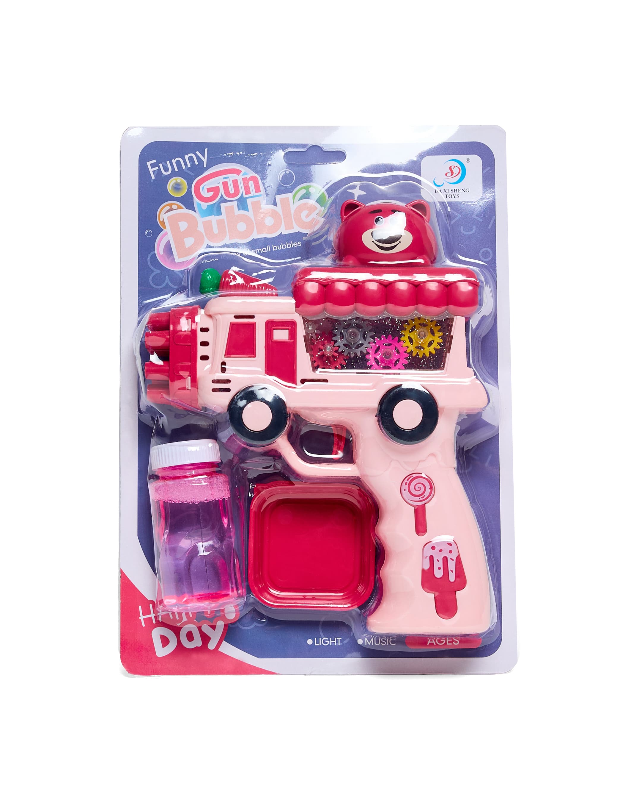 B/O BUBBLE GUN SET WITH LIGHT 2COLOR