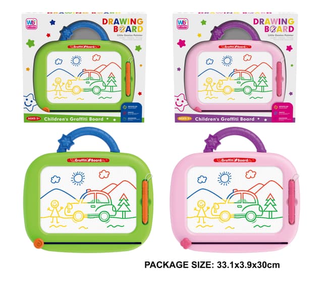 Babies & more Magnetic Writing Board - Kids Educational Toy - Green,Pink thumbnail 2