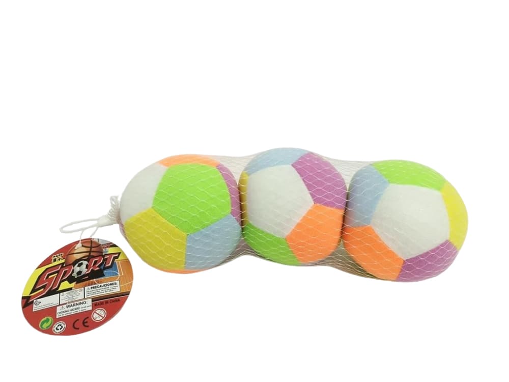 Babies & more 4 Inch Cloth Ball With Bell - 3 Pcs Set - Baby Sensory Toy - Multicolor
