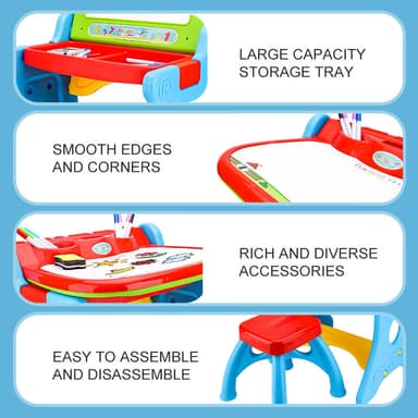 Babies & more Drawing Board With Chair - Kids Educational Toy - Blue thumbnail 5