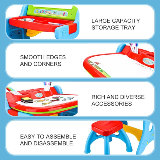 Babies & more Drawing Board With Chair - Kids Educational Toy - Blue thumbnail 5