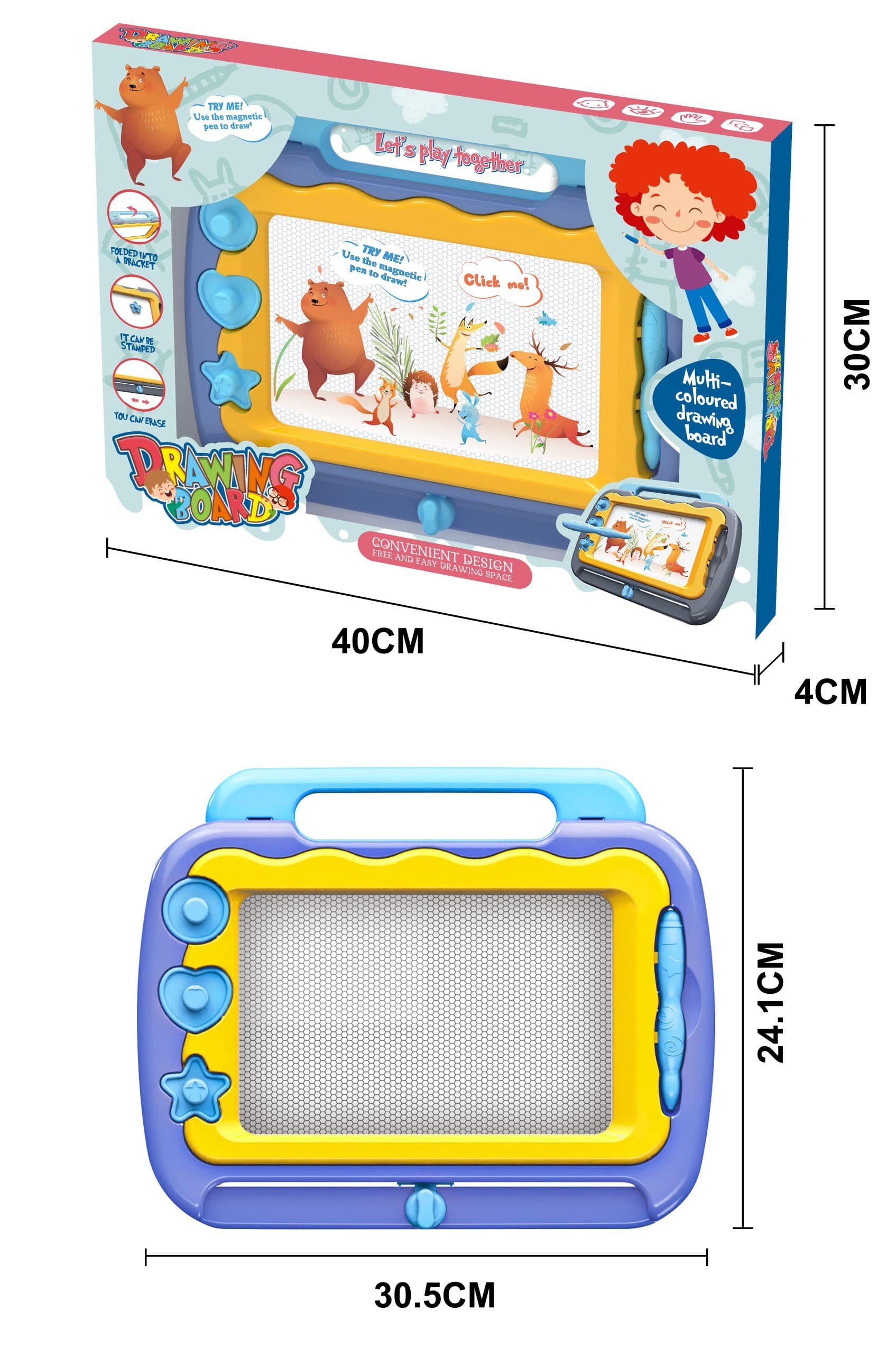 Babies & more Magnetic Drawing Board - Creative Writing Toy - Multicolor