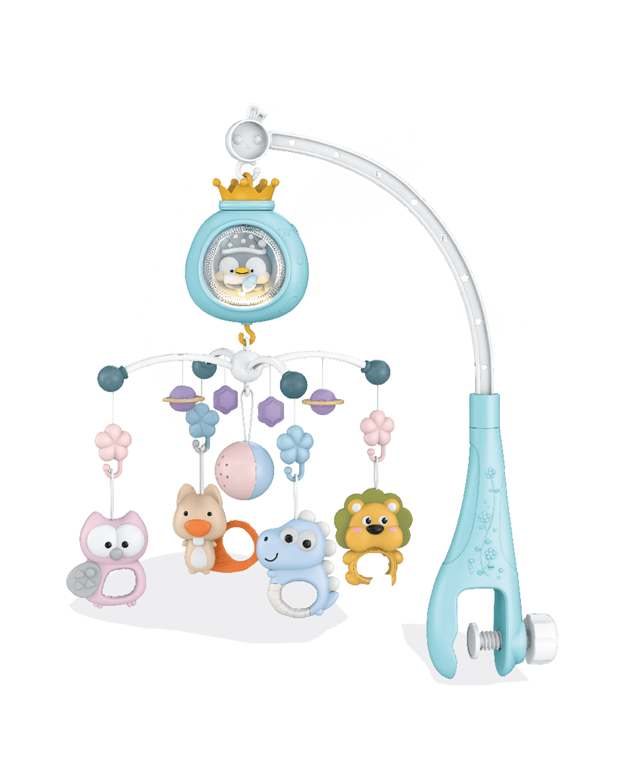 Babies & more Crib Mobile With Light, Sound & Projector - Baby Musical Toy - Blue