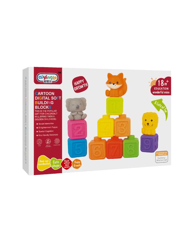 Babies & more Soft Blocks Set - 9 Pcs - Baby Building Toy - Multicolor thumbnail 2