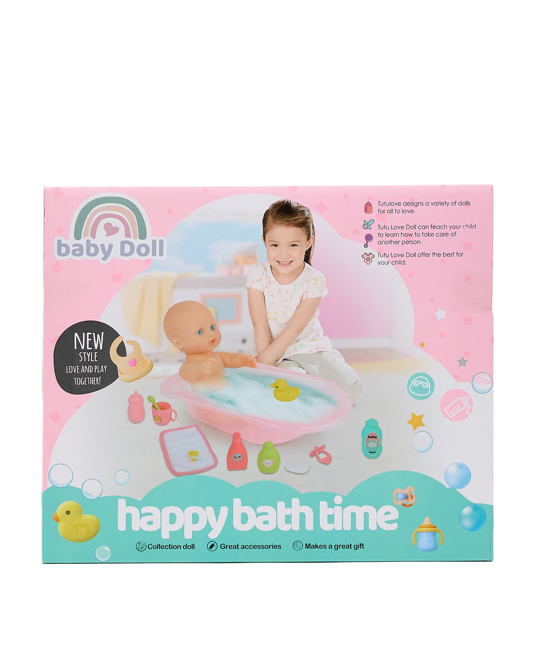 11-Inch All - Vinyl Doll with a Bathtub