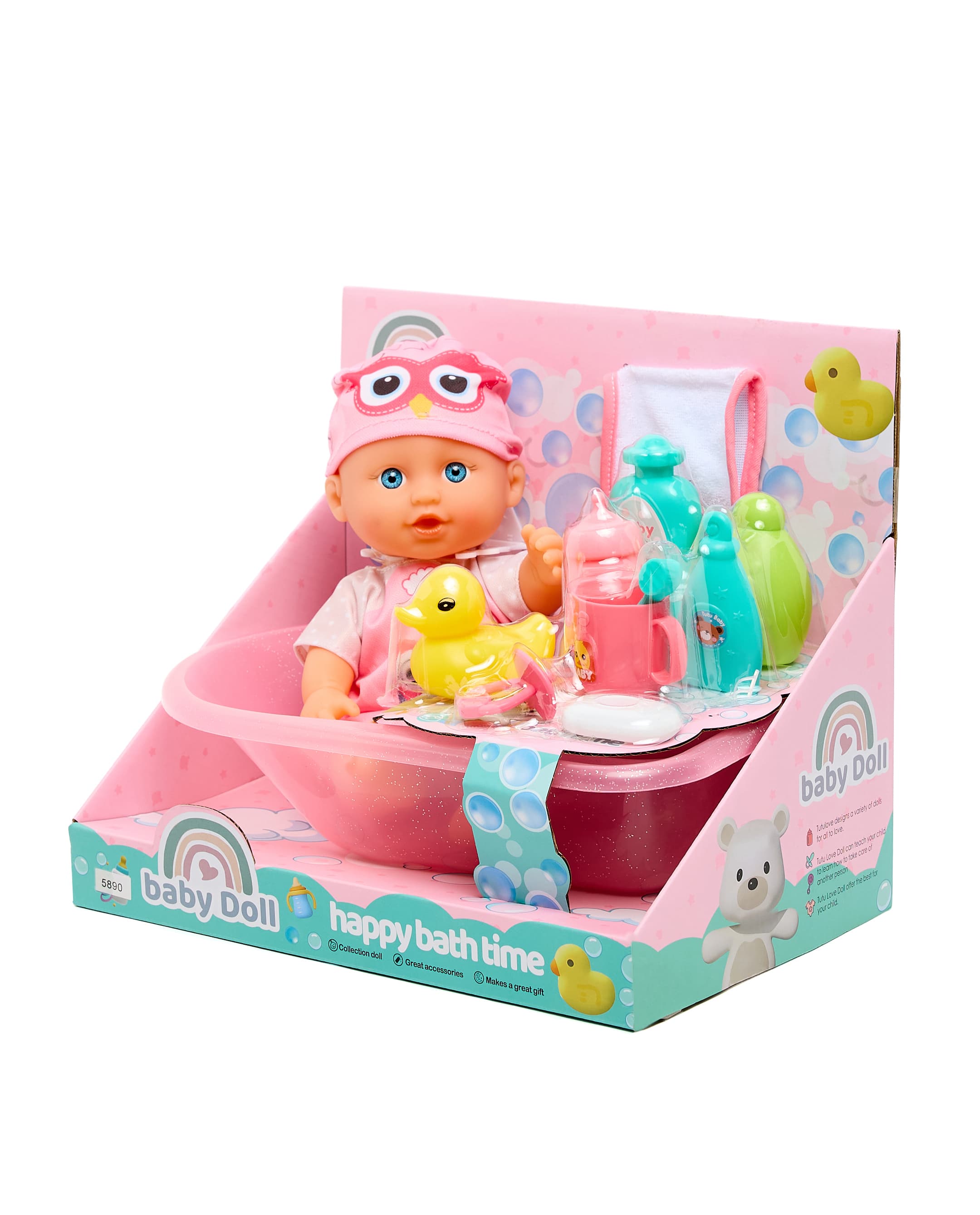 11-Inch All - Vinyl Doll with a Bathtub
