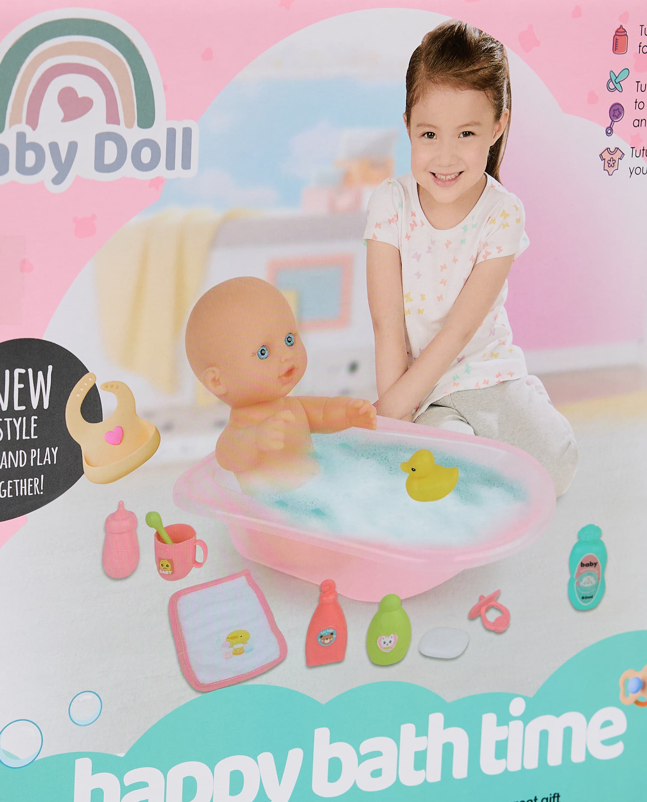 11-Inch All - Vinyl Doll with a Bathtub