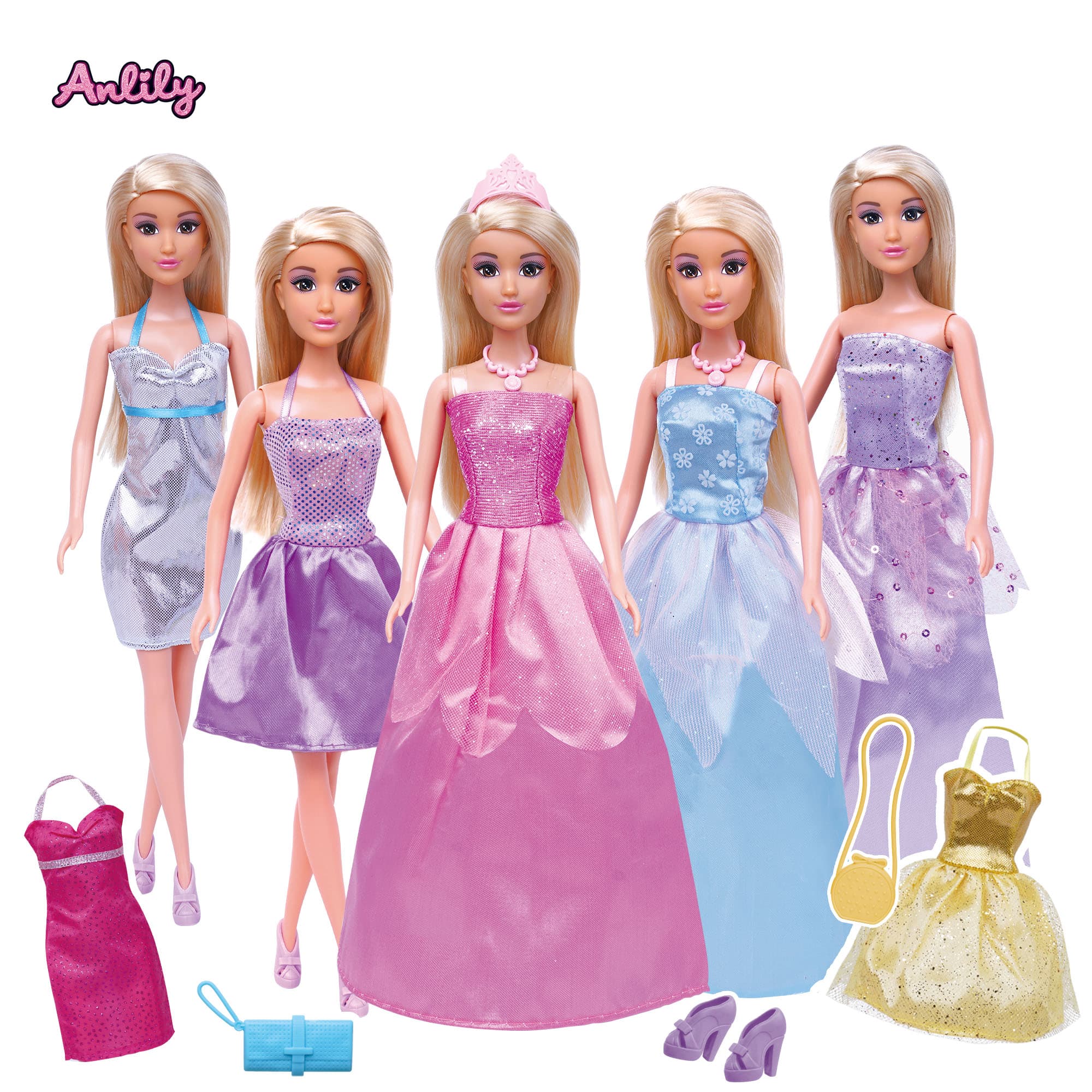 Anlily, 11.5-Inch Dress-Up Princess Doll - Multicolor