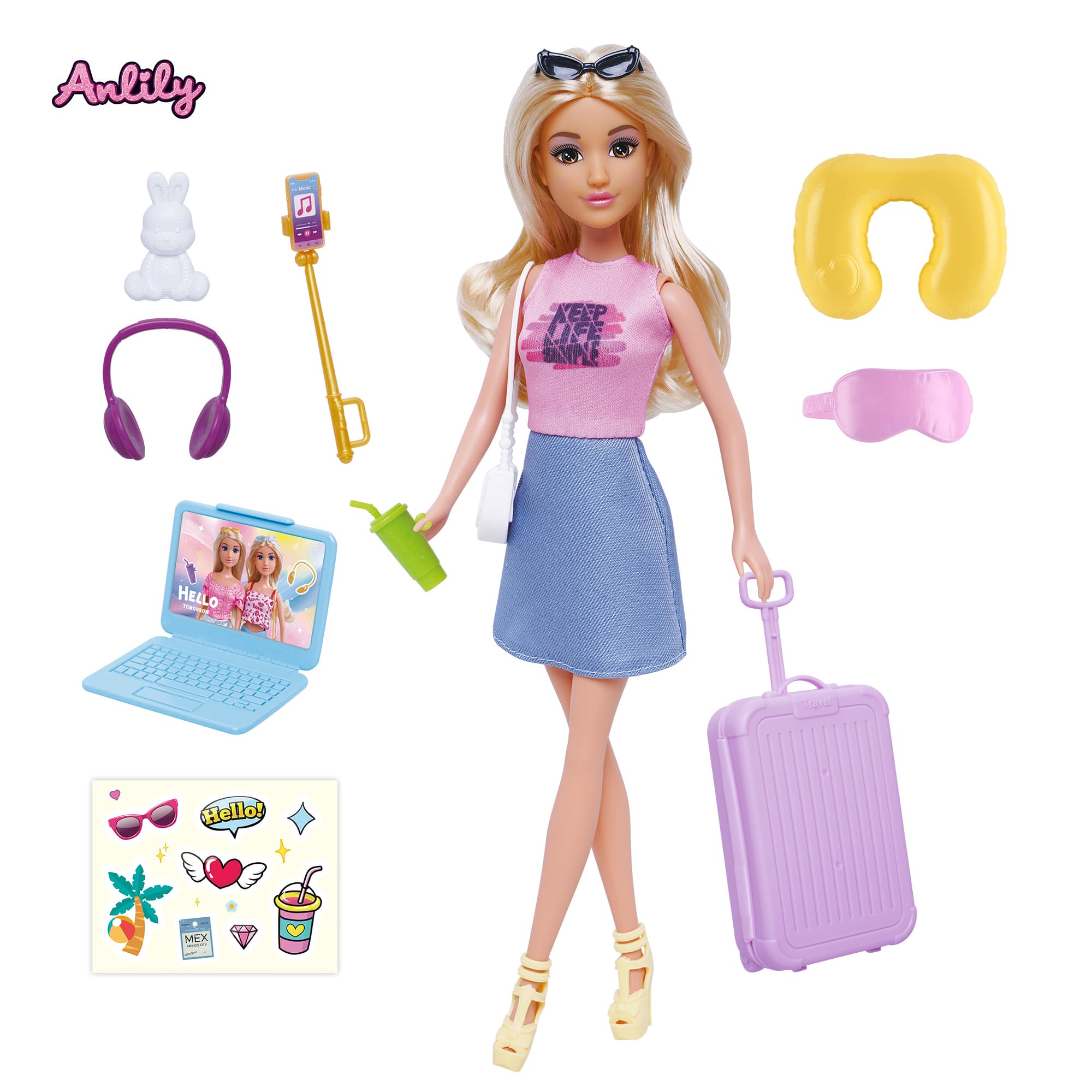 Anlily, 11.5-Inch Doll Set - Multicolor