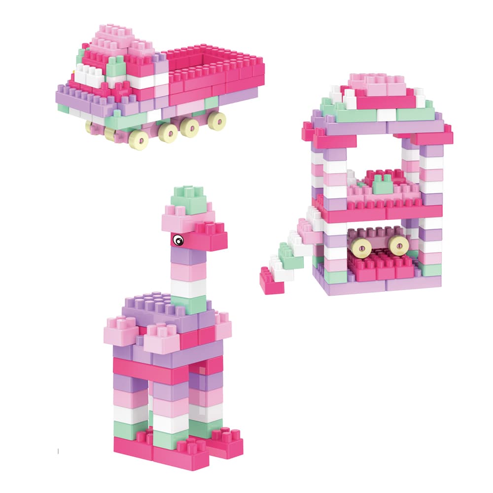 Babies & more Pink 160 Pcs Block Set - Educational Building Toy