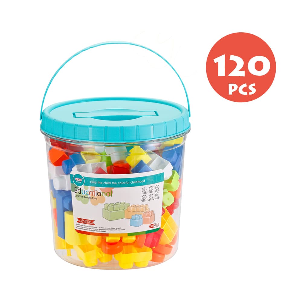 Babies & more Block Set - 120 Pcs - Educational Building Toy - Blue thumbnail 5