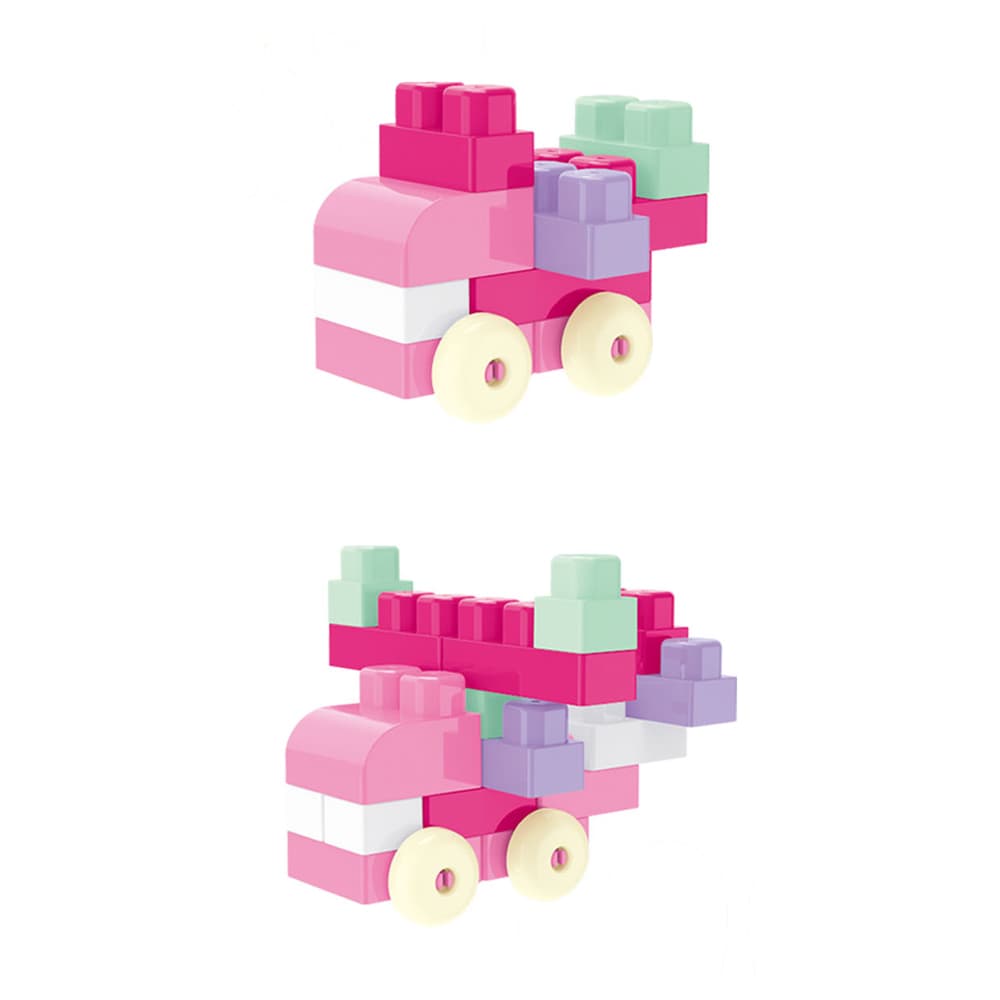 Babies & more Pink 55 Pcs Block Set - Educational Building Toy thumbnail 2