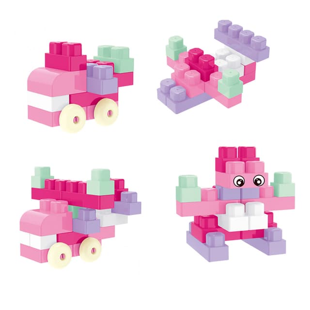 Babies & more Pink 55 Pcs Block Set - Educational Building Toy thumbnail 3