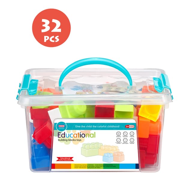 Babies & more 32 Pcs Block Set - Educational Building Toy - Blue thumbnail 5