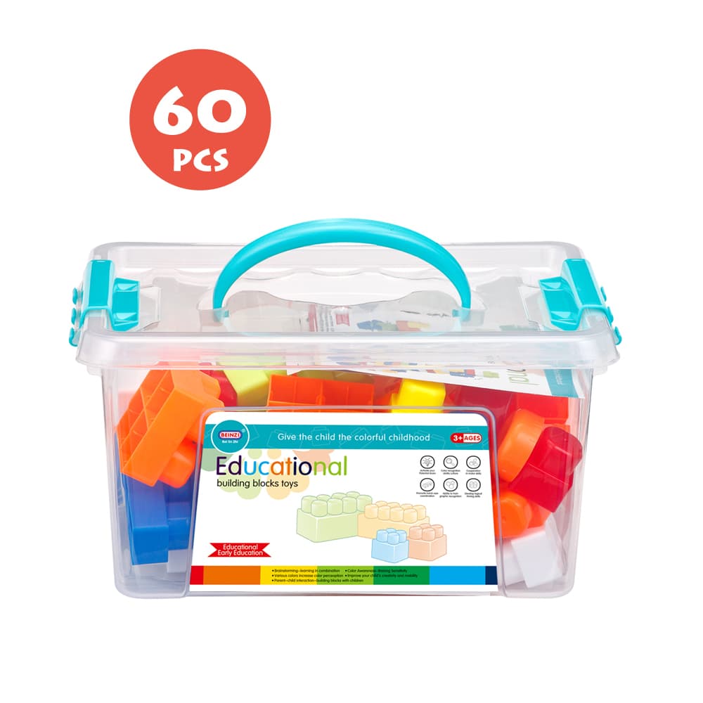 Babies & more 60 Pcs Block Set - Educational Building Toy - Blue thumbnail 5