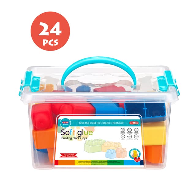 Babies & more 24 Pcs Block Set - Educational Building Toy - Blue thumbnail 5