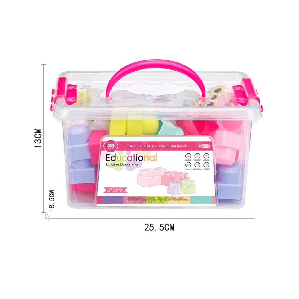Babies & more Pink 32 Pcs Block Set - Educational Building Toy thumbnail 4