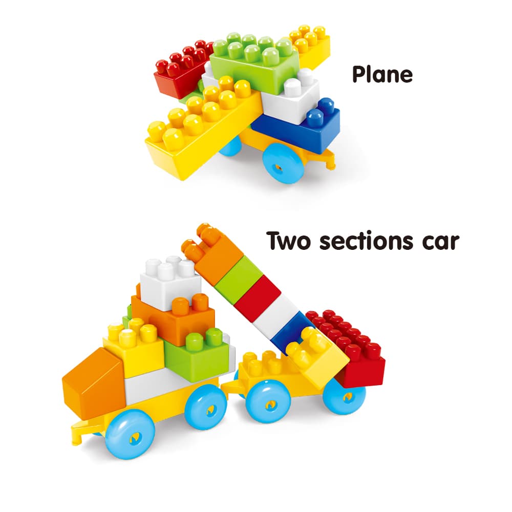 Babies & more Block Set - 86 Pcs - Educational Building Toy - Blue