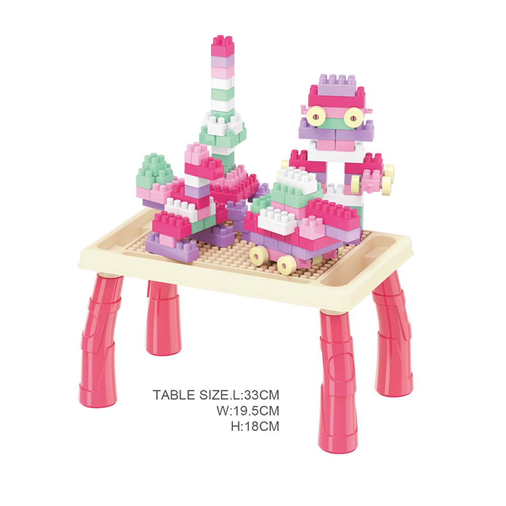 Babies & more Block Desk Set - 100 Pcs - Kids Activity Toy - Pink