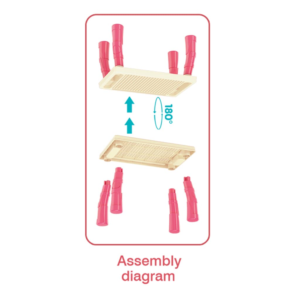 Babies & more Block Desk Set - 100 Pcs - Kids Activity Toy - Pink thumbnail 3