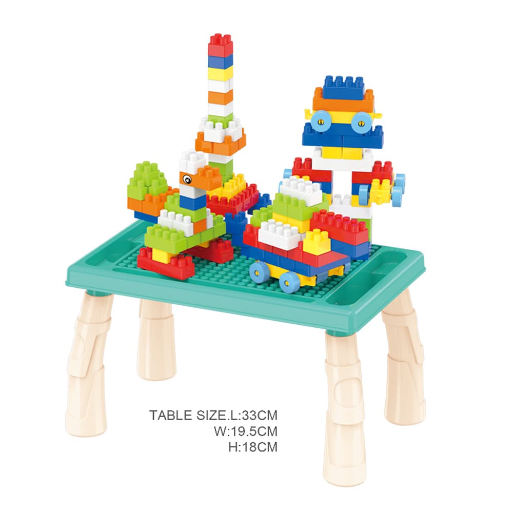 Babies & more Block Desk Set - 100 Pcs - Kids Activity Toy - Blue