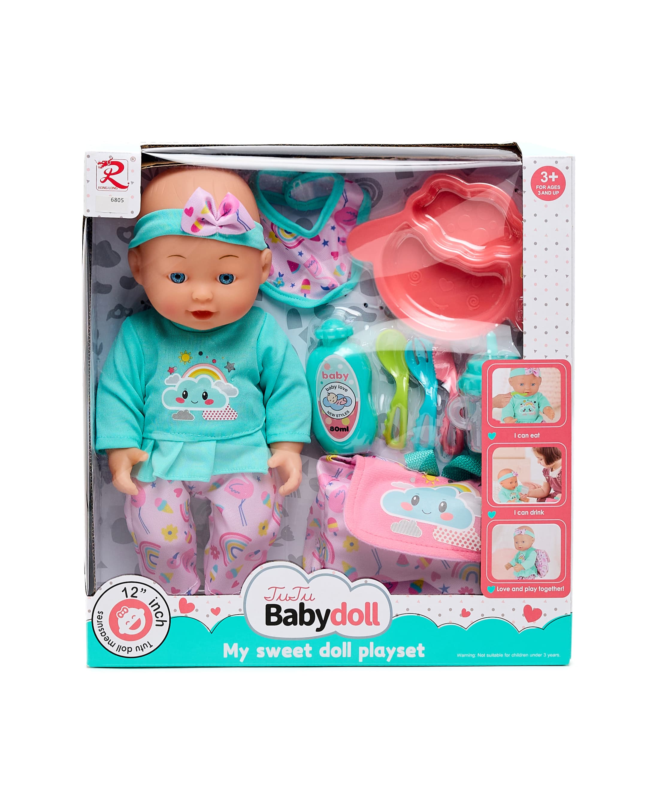 12-Inch Doll with a School Bag