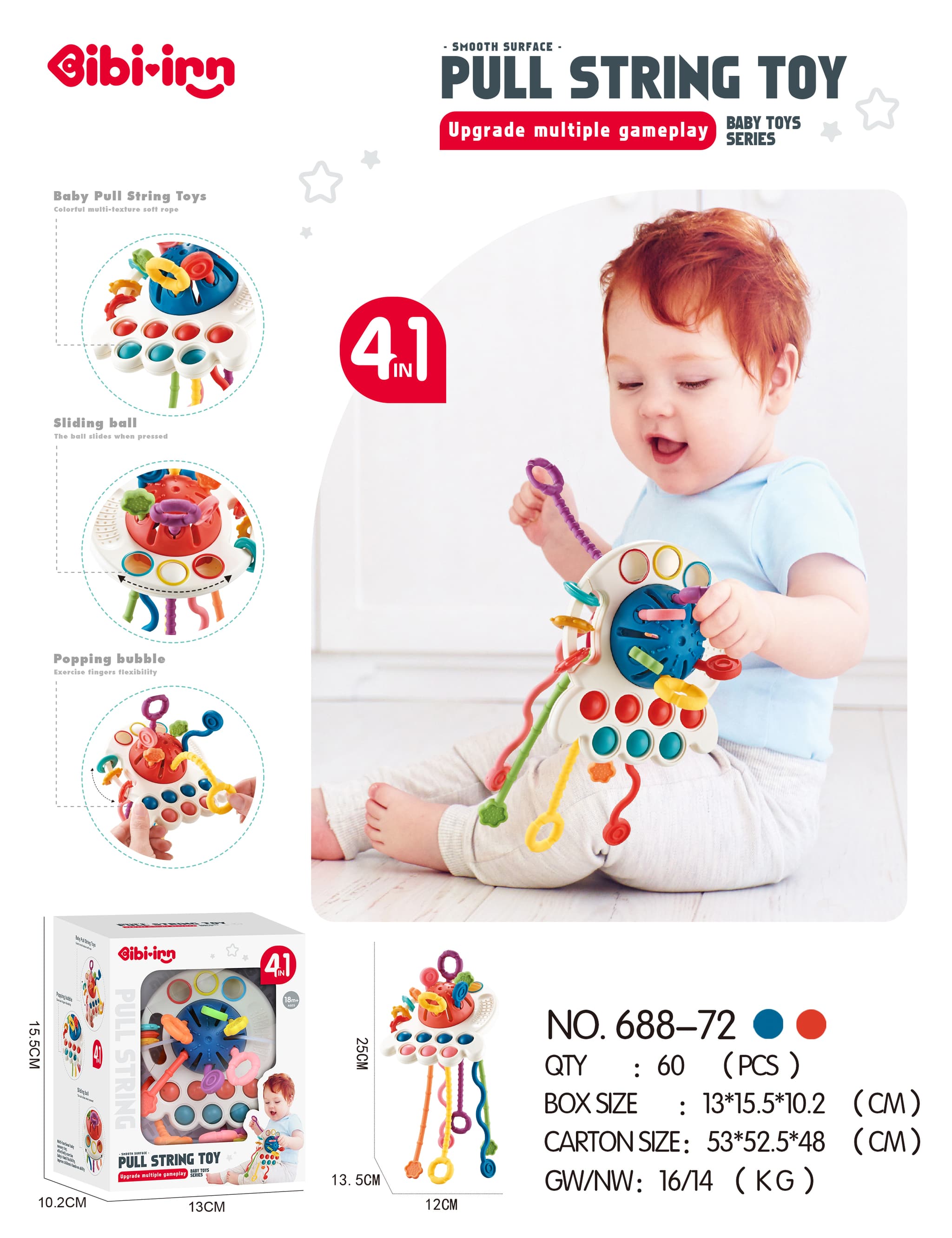 Babies & more Pull Toy - Baby Play Toy - Multicolor
