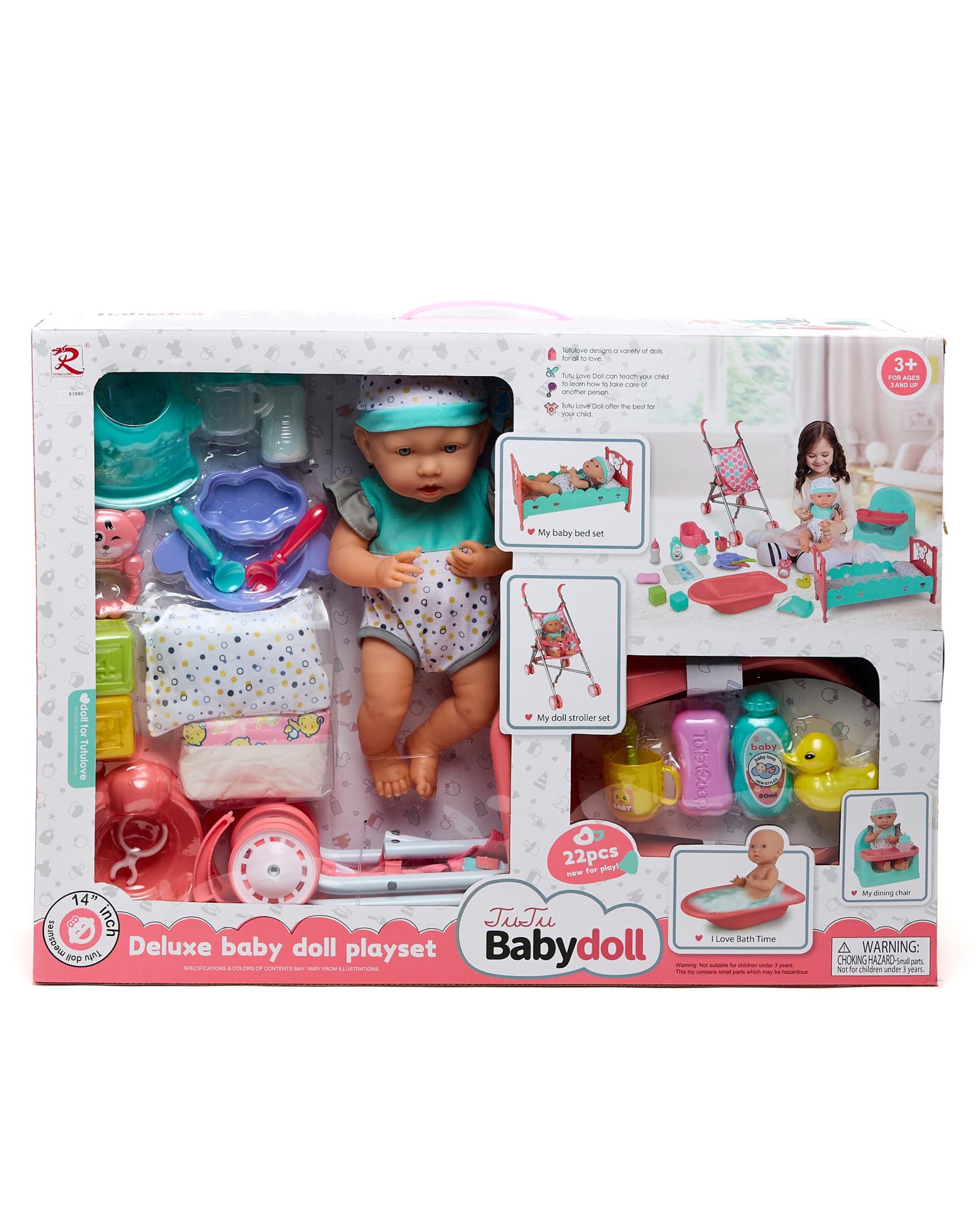 Doll with Stroller & Accessories