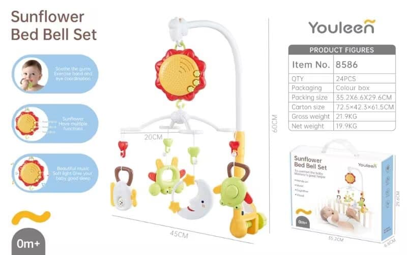 Babies & more Sunflower Crib Mobile - Baby Musical Toy - White