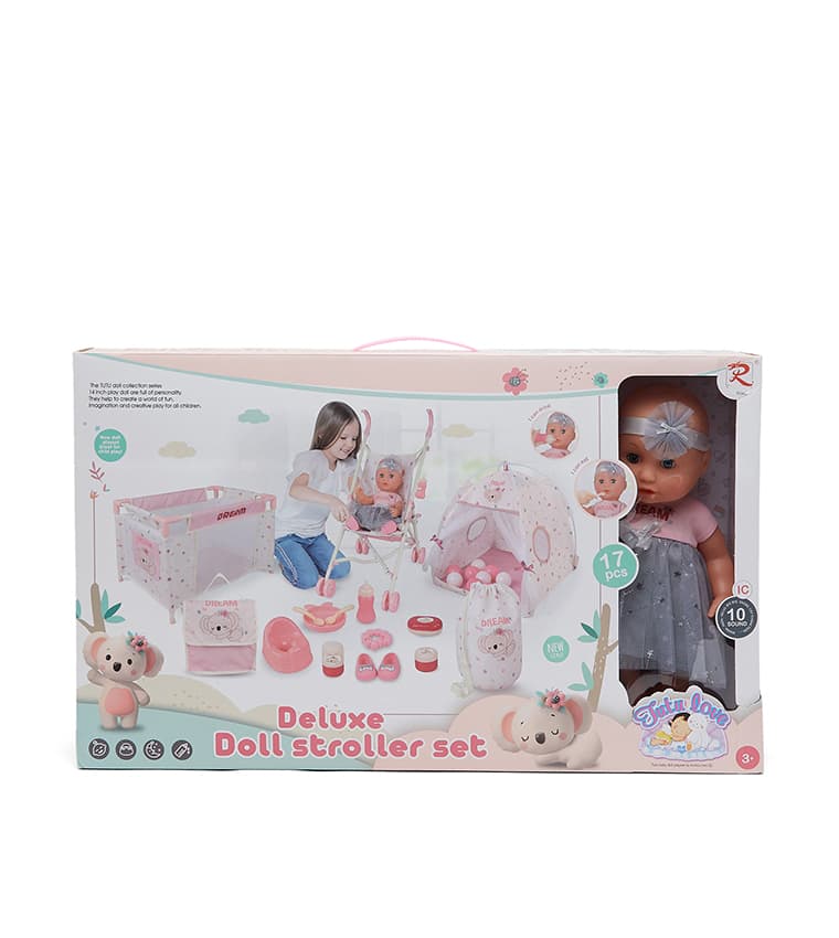14-Inch Doll With Stroller & Accessories