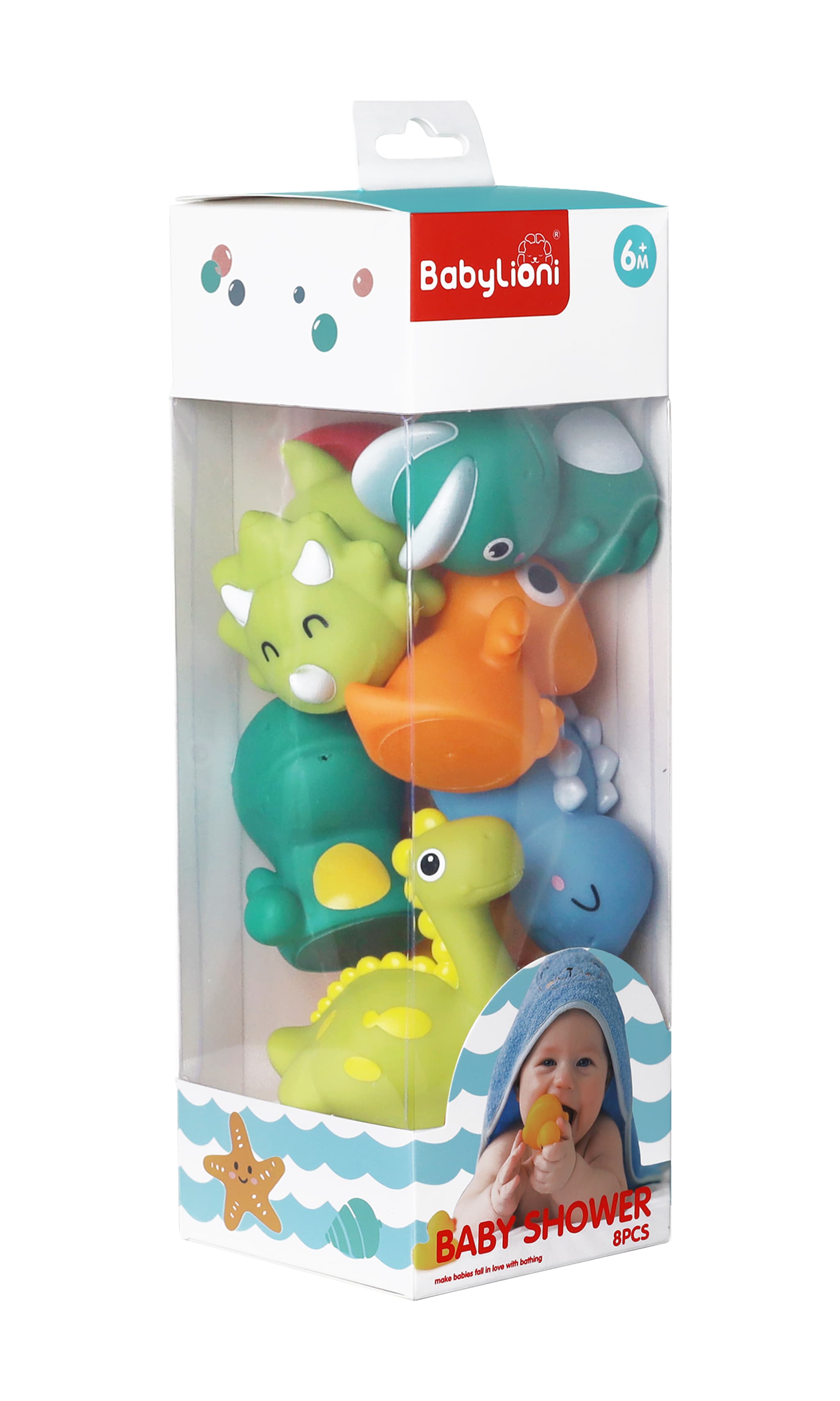 Babies & more 8 Pcs Vinyl Bath Toys - Baby Water Play Toy - Multicolor
