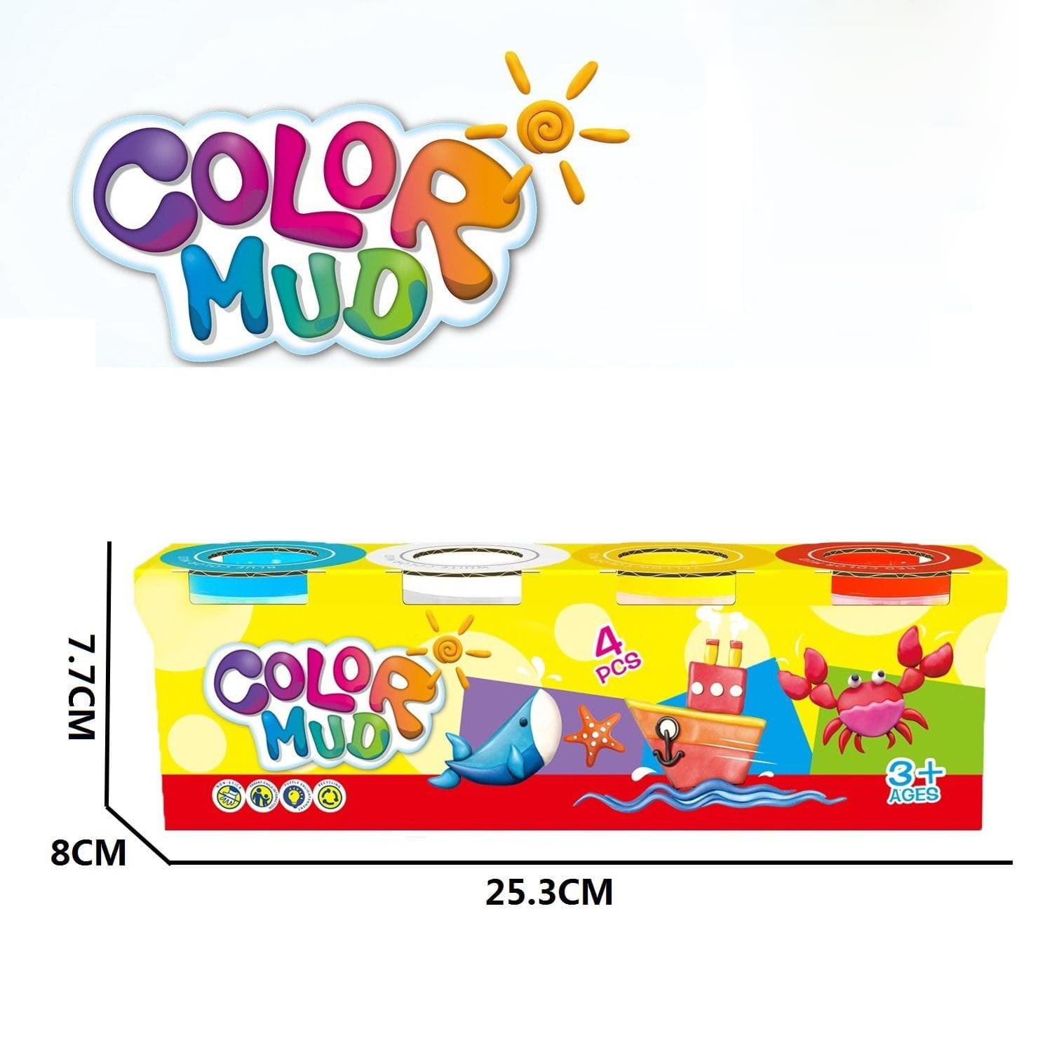 Babies & more Play Dough - 4 Pcs Set - Creative Play Toy - Multicolor thumbnail 4
