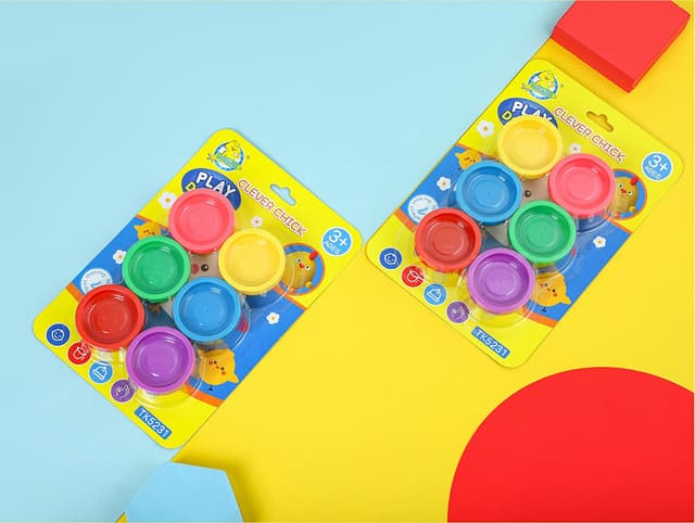 Babies & more Play Dough - 12 Pcs Set - Creative Play Toy - Yellow,Blue,Red Pink,Green,Purple thumbnail 3