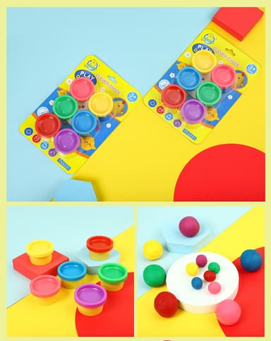 Babies & more Play Dough - 12 Pcs Set - Creative Play Toy - Yellow,Blue,Red Pink,Green,Purple thumbnail 4
