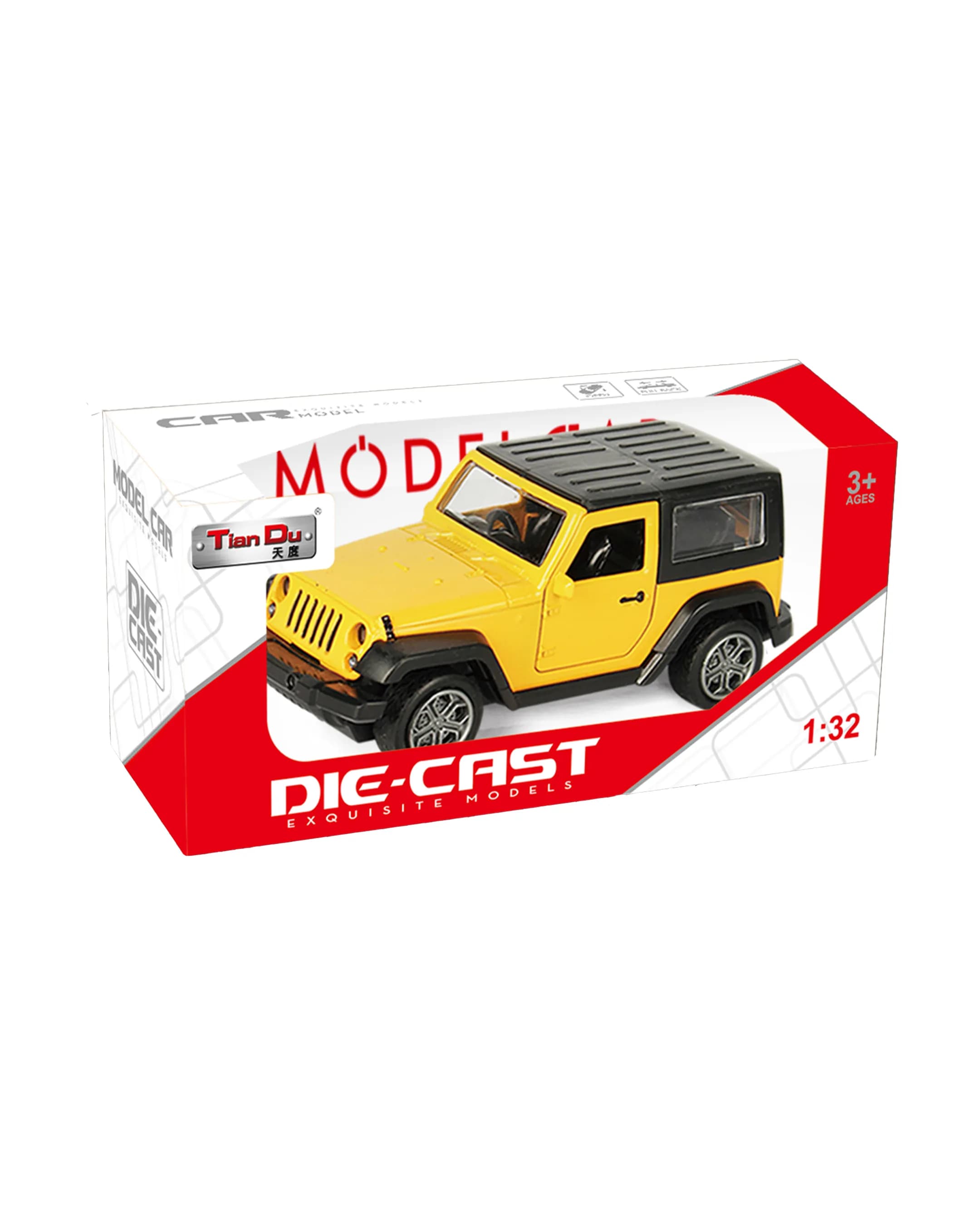 Babies & more 1:32 Die-Cast Car With Light & Sound - Toy Vehicle - Yellow,Green Black,Rec