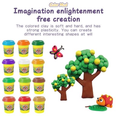 Babies & more 12 Pcs Color Dough - Creative Kids Toy - Multicolor thumbnail 1