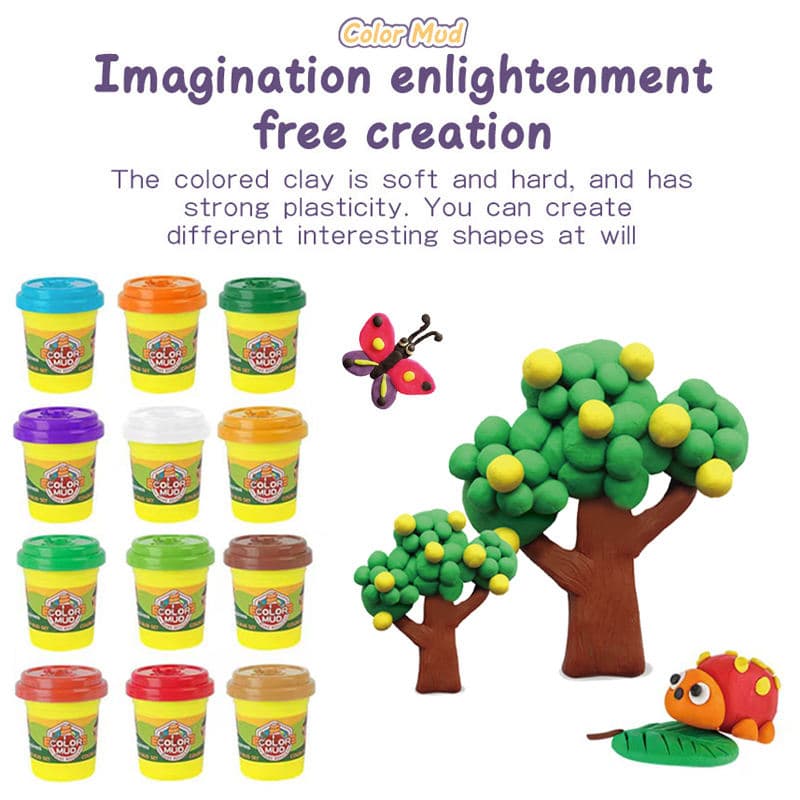 Babies & more 12 Pcs Color Dough - Creative Kids Toy - Multicolor