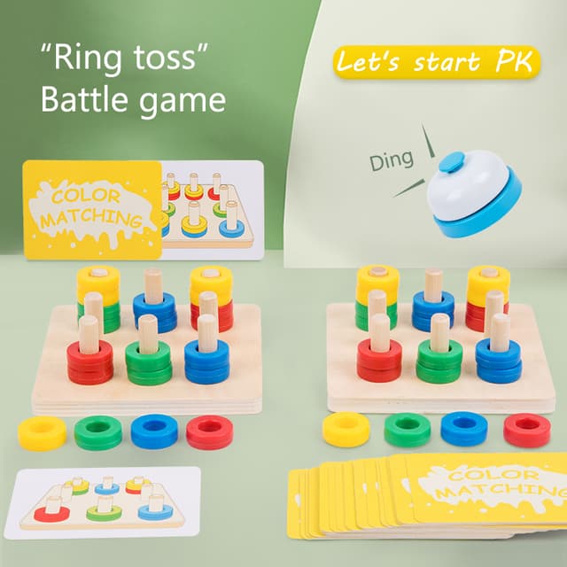 Babies & more Color Matching Wooden Toys - Montessori Learning Toy - Multicolor thumbnail 4