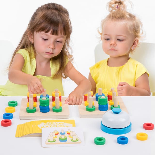 Babies & more Color Matching Wooden Toys - Montessori Learning Toy - Multicolor thumbnail 5
