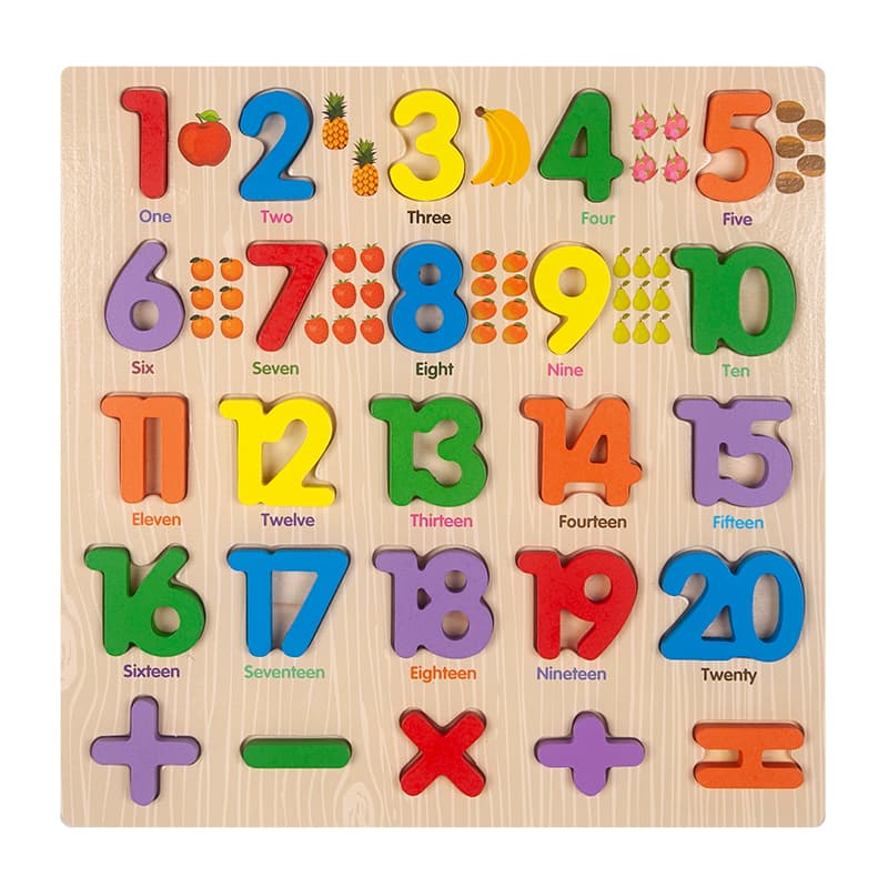 Babies & more Alphabets & Numbers Wooden Toys - Educational Learning Toy - Multicolor