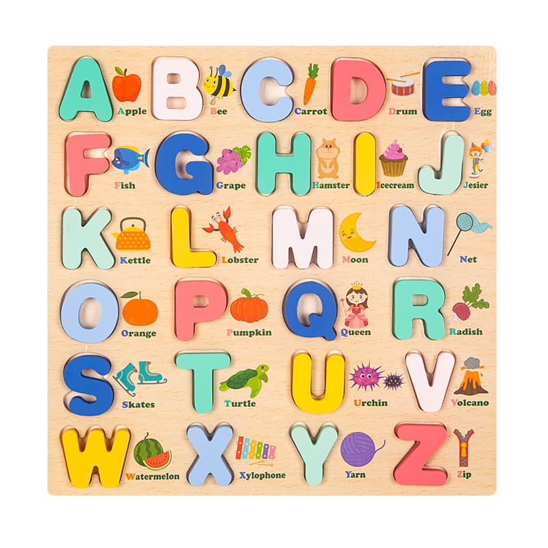 Babies & more Alphabets & Numbers Wooden Toys - Educational Learning Toy - Multicolor