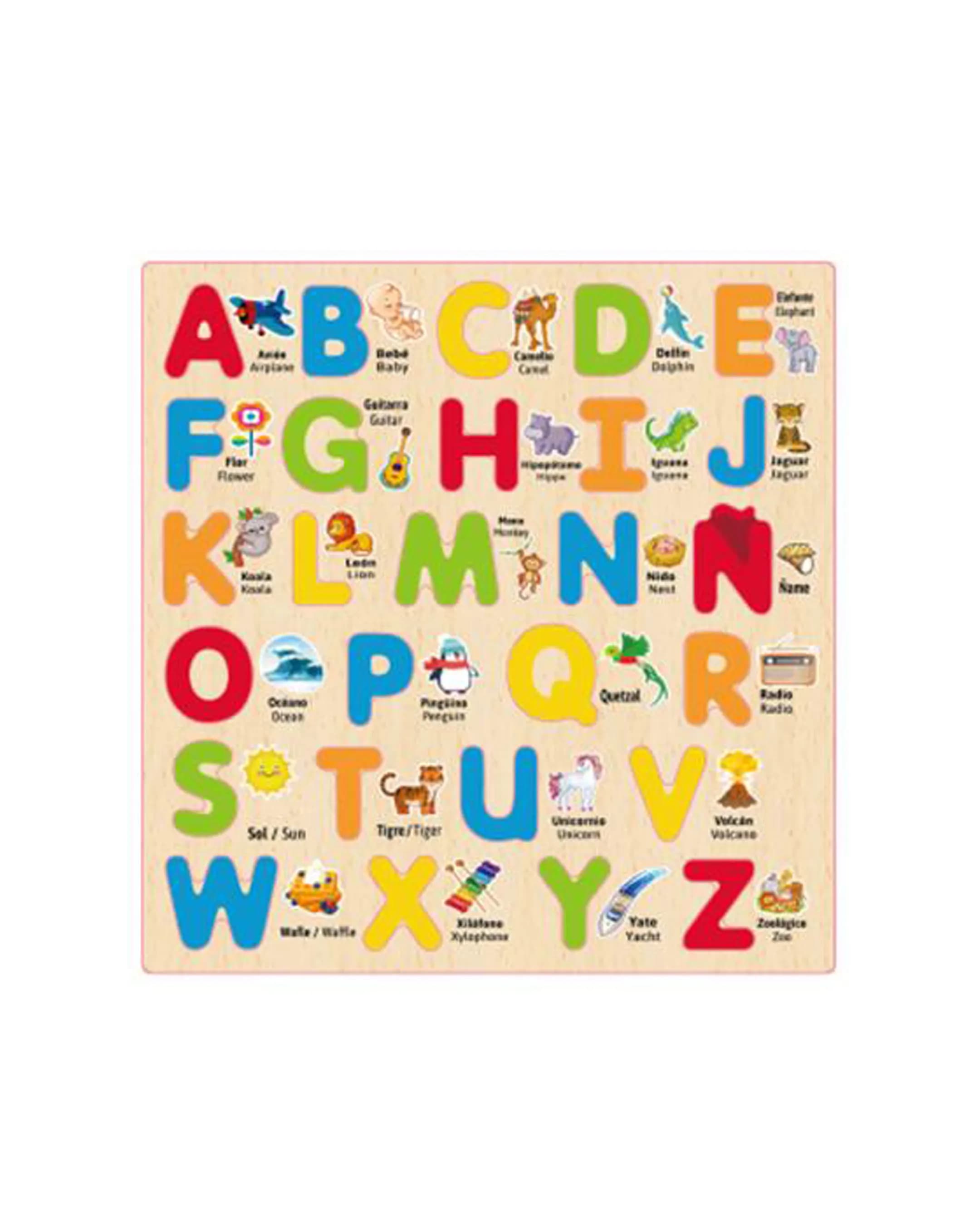 Babies & more Alphabets & Numbers Wooden Toys - Educational Learning Toy - Multicolor
