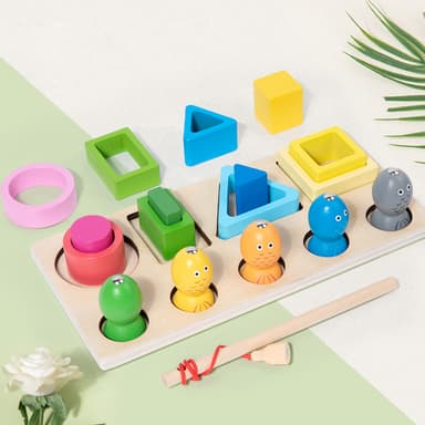Babies & more Wooden Toys - Shape Sorting - Educational Toy - Multicolor thumbnail 1