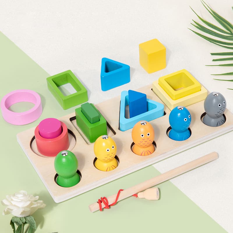 Babies & more Wooden Toys - Shape Sorting - Educational Toy - Multicolor