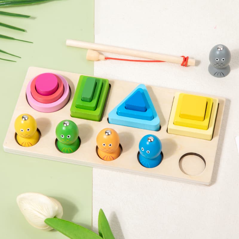 Babies & more Wooden Toys - Shape Sorting - Educational Toy - Multicolor thumbnail 3