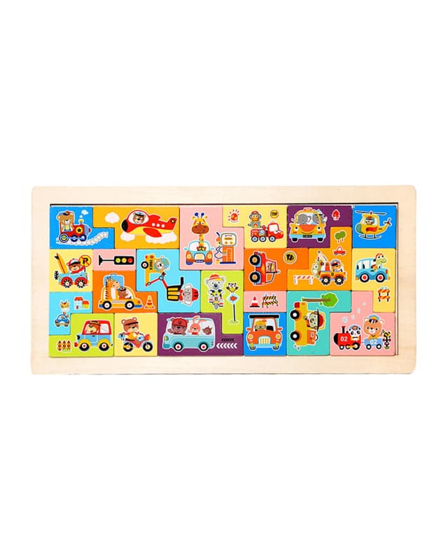Babies & more Wooden Toys - Vehicles - Educational Play Toy - Multicolor thumbnail 1
