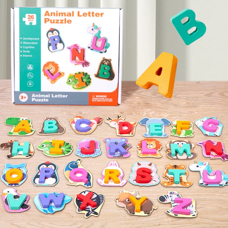 Babies & more Wooden Animal Toys - Educational Play Toy - Multicolor