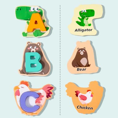 Babies & more Wooden Animal Toys - Educational Play Toy - Multicolor thumbnail 2